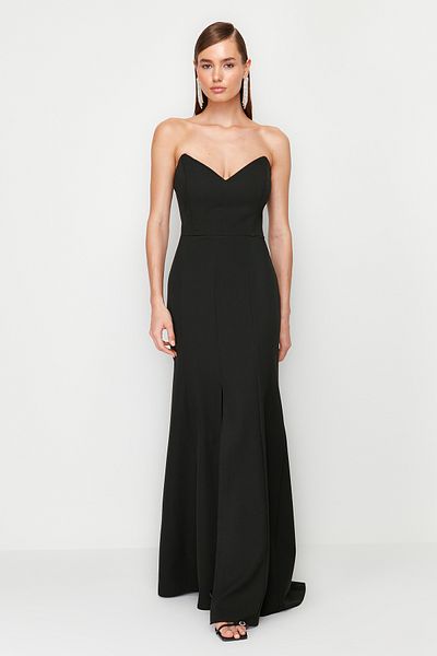 Trendyol Collection Elegant Woven Black Evening Dress - TPRSS24AE00067