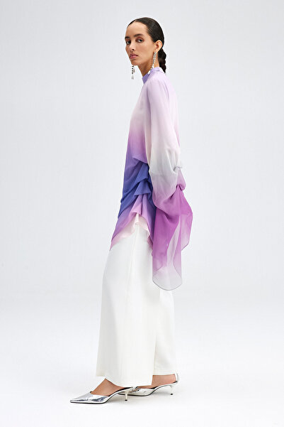 Touché Privé CHIFFON TUNIC WITH SLEEVE AND SKIRT DETAIL