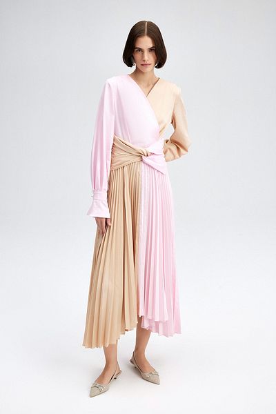 Touché Privé TWO COLOR PLEATED DRESS