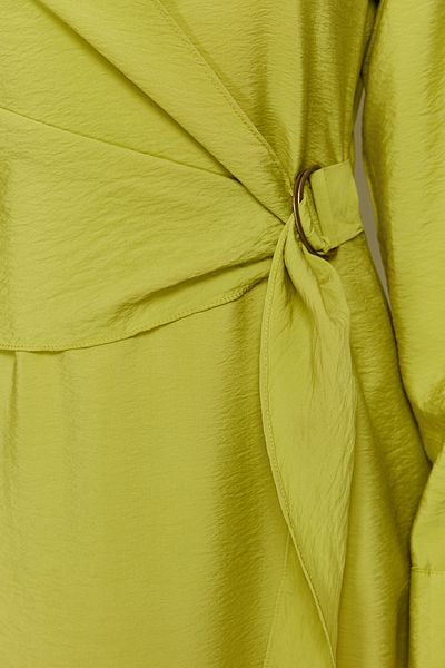 Trendyol Modest Detailní tkané šaty se zeleným límečkem do pasu TCTSS24EB00159