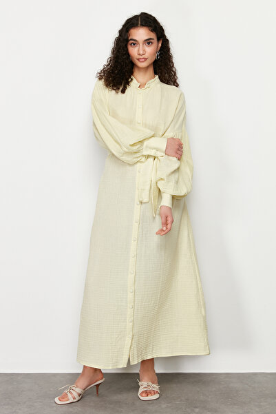 Trendyol Modest Φόρεμα μονόχρωμο μανίκι με μπαλόνι με μονόχρωμη επένδυση TCTSS24EB00164