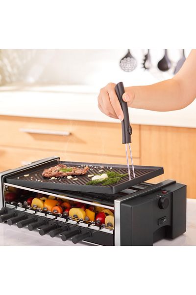 Karaca Gratar Raclette 1200 Watt, Feuerfeste, Antihaftbeschichtete Guss-Grillplatten