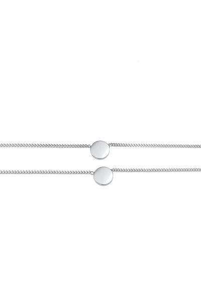 ELLI Halskette Choker Layering Disc Kreis Geo 925 Silber