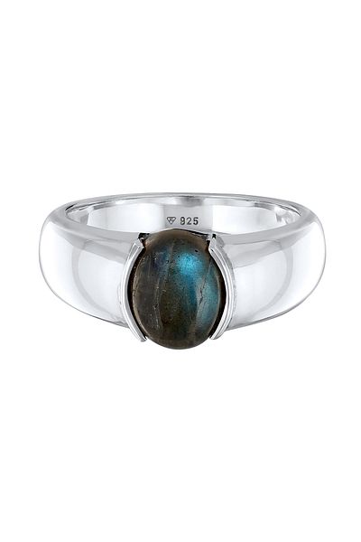 KUZZOI Ring Herren Siegelring Labradorit 925 Silber