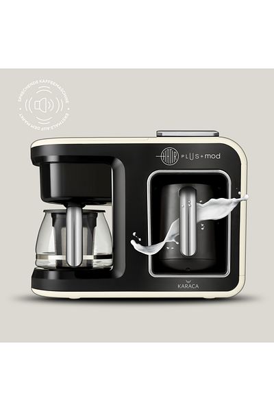 Karaca Hatir Plus Mod 5 in 1, 750 ml Tee/Filterkaffee, Türkische Kaffeemaschine Creme, für Kaffee
