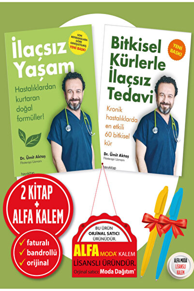 hayykitap Alfa Kalem + İlaçsız Yaşam + Bitkisel Kürlerle İlaçsız Tedavi Ümit ...