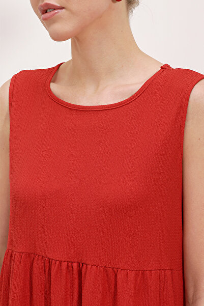 Bigdart 2448 Zero Sleeve Long Knitted Dress - Red