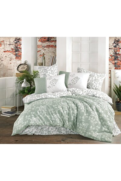 Minteks Ranforce Nevresim Takımı Takımı Çift Kişilik-ALMEDA YEŞİL