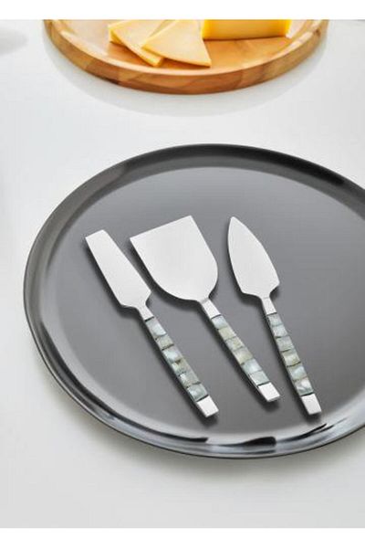 The Mia Pearl White Cheese Serving Set - 3 Pieces CKB0175