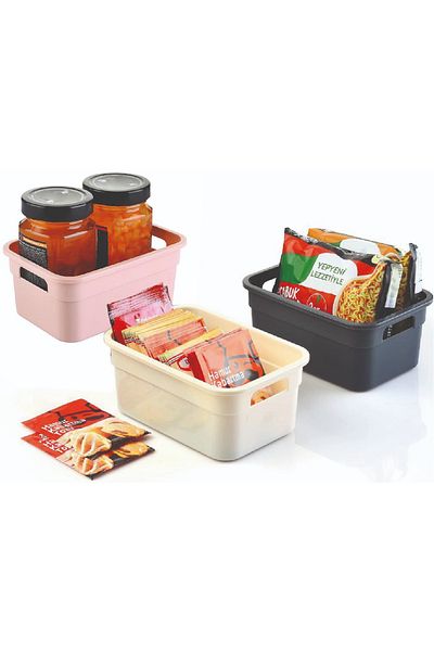 Ecolux 950 ml Eco Organizer 3 Pieces Refrigerator and Cabinet Drawer Organizer - Transparent