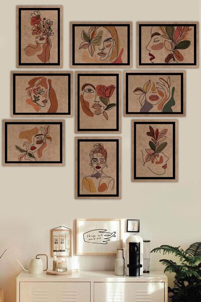 Artavessa طقم طاولة MDF خام مكون من 9 قطع