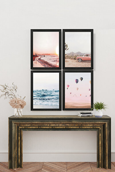 Artavessa 4 Parça Çerçeve Görünümlü Mdf Tablo Seti