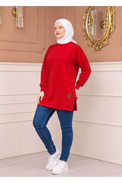 Birol Triko تونيك نسائي حجاب أحمر