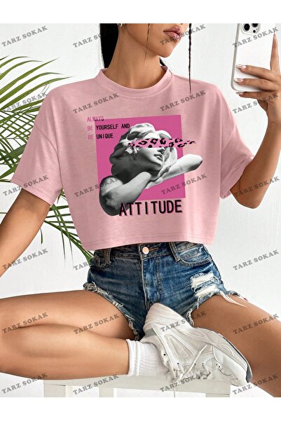 Adrift Crop CKOD-232913 Στολή με γραφικά σχέδια και σλόγκαν, με ανοιχτό ώμο και κοντό στυλ