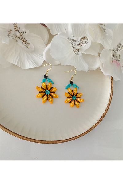 İPAR AKSESUAR Needlework Handmade Sand Bead Earrings