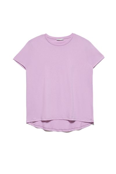 Dilvin 3471 Tricou de bază cu gât crew-liliac pal