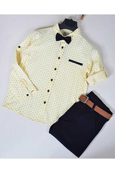 KİDSPİTİRCİK ЧОЛОВІЧИЙ ХЛОПЧИКОВИЙ ДИЗАЙН ЖОВТО-СИНІЙ КОЛЬОР (4 ЧАСТИНИ) ЛЬНЯ...