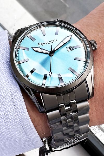 Ferrucci Men's Wristwatch 3 Atm Waterproof Smoke Color Steel Cord