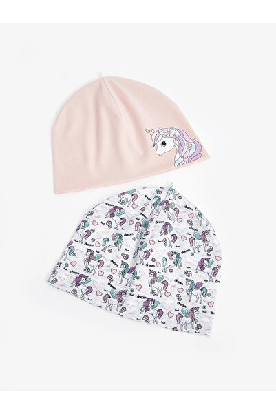 LC Waikiki LCW ACCESSORIES Printed Girl's Beret 2-Piece