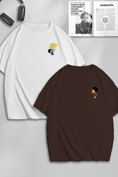 darkopia Unisex Γυναικεία και Ανδρικά T-shirt Oversize Συνδυασμός Μεγάλης Εκτ...