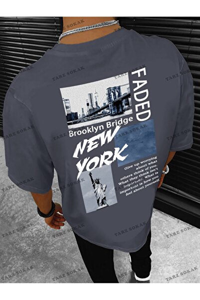 Tarzsokak Tricou cu imprimeu cu slogan și zgârie-nori pentru bărbați KOD Trend