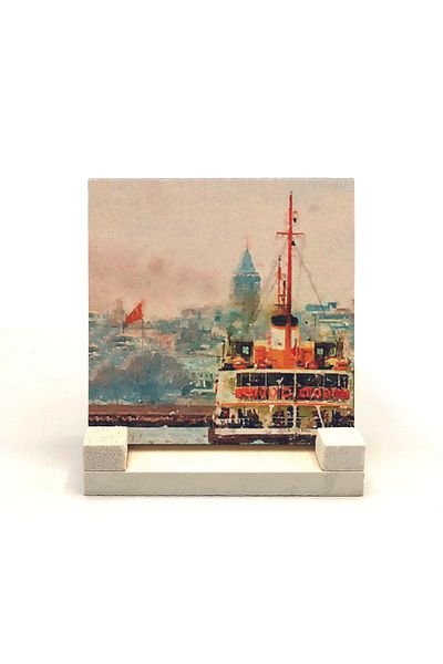 Sadrazam Επιτραπέζια θήκη Istanbul Steamer Printed Natural Stone 10x10 Krt-33
