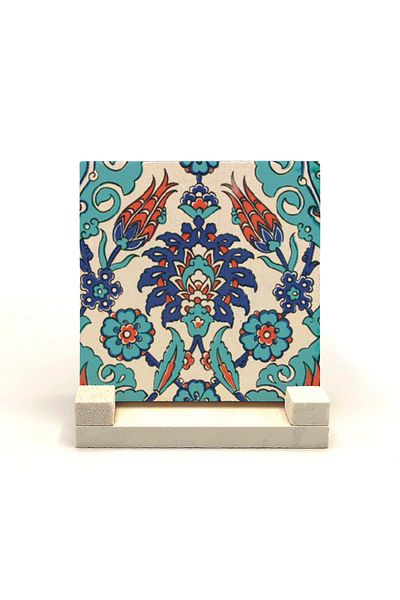 Sadrazam Çivizade Mosque Tile Ümmü Gülsüm Mosque Printed Natural Stone Desktop 10x10 Kd-32