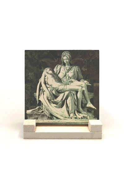 BAKSEPETE Pietà Michelangelo, 1498 Printed Natural Stone Desktop 10x10 Krg-144
