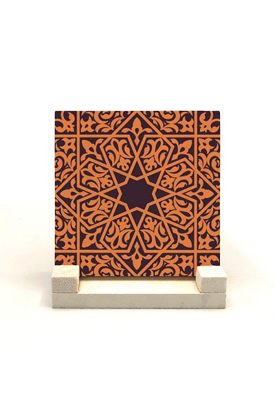 Sadrazam Настолен плот с ислямски мотив и щампи от естествен камък 10x10 KD-21