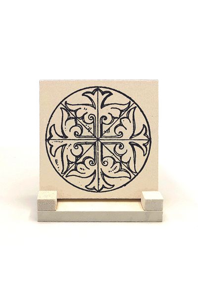 Sadrazam Byzantine Circular Panel Printed Natural Stone Desktop 10x10 Kd-91
