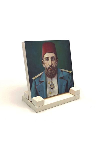 Sadrazam 2. Suport de birou din piatră naturală imprimat Abudulhamid 10x10 Krt-96
