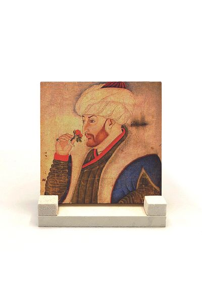 Sadrazam Fatih Sultan Mehmet Printed Natural Stone Desktop 10x10 Krt-91
