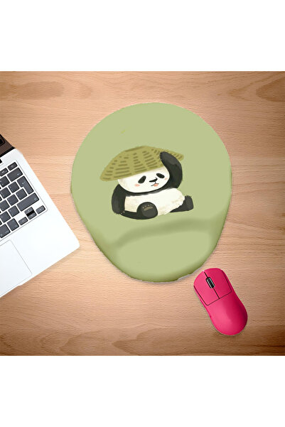 UcuruStore Yorgun Şapkalı Panda Bilek Destekli Mouse Pad