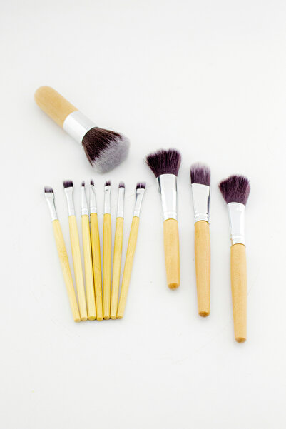 GXMPRO مجموعة فرش احترافية، مجموعة فرش مكياج من الخيزران (11 قطعة) نوع السفر