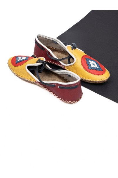 Ertay Deri Lace-Up Elegance: Handmade Genuine Leather Lace-Up Yemeni Sandals for Women