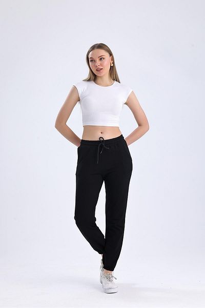 Miss Murem 2 String Jogger Pants-BLACK