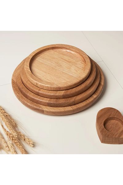 Esci Design Wooden 4-Piece Presentation Set - Breakfast Presentation Set - Wooden Plate - Wooden Supla