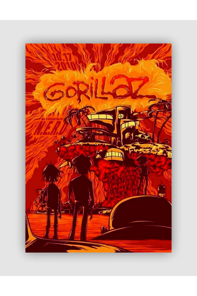 fırsatlar diyarı Gorillaz 10.17.2010 Rock Müzik Duvar Posteri - Kalın Kağıt - Çerçevesiz