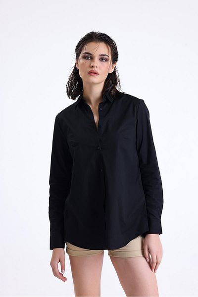 Miss Murem Back Detailed Sprout Shirt-BLACK