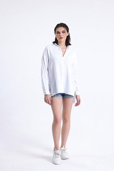 Miss Murem Tie-Up Cotton Desire Shirt-WHITE