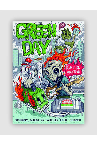 fırsatlar diyarı Green Day Rock Müzik Duvar Posteri - Kalın Kağıt - Çerçevesiz
