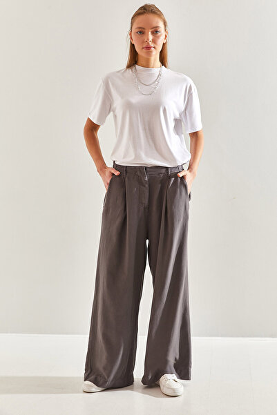 Bianco Lucci Жіночі лляні штани з еластичною талією 60171007