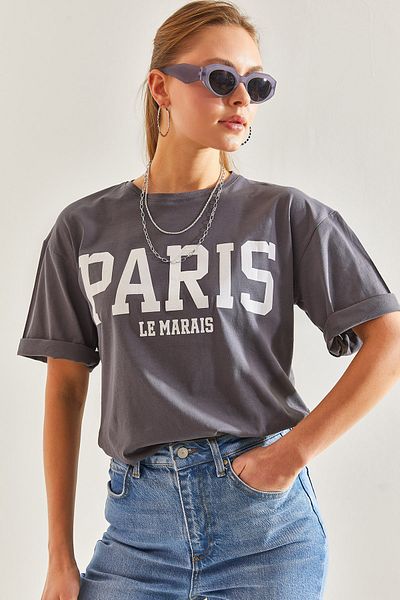 Bianco Lucci Women's Paris Printed T-shirt60171022