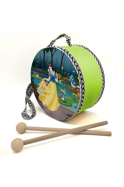 Sadrazam Snow White Printed, Green, Genuine Leather Children's Drum