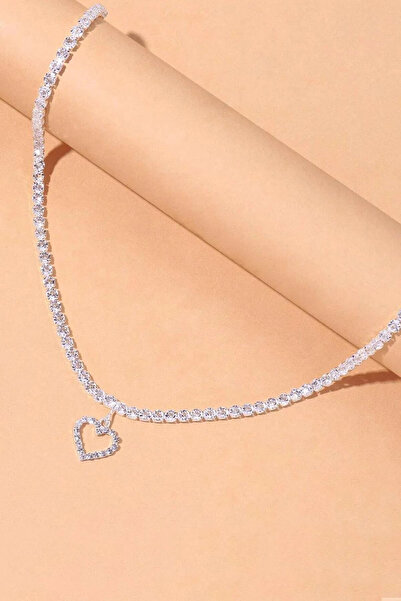 Diloshtrend Design Kadın Zirkon Taşlı Su Yolu Rhinestone Kalp Kolye