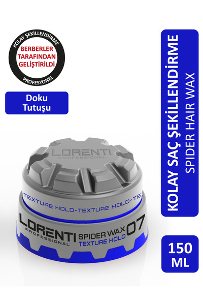 LORENTİ Spider Wax 07 Güçlü Doku Tutuşu Saç Şekillendirici Örümcek Wax 150 ml