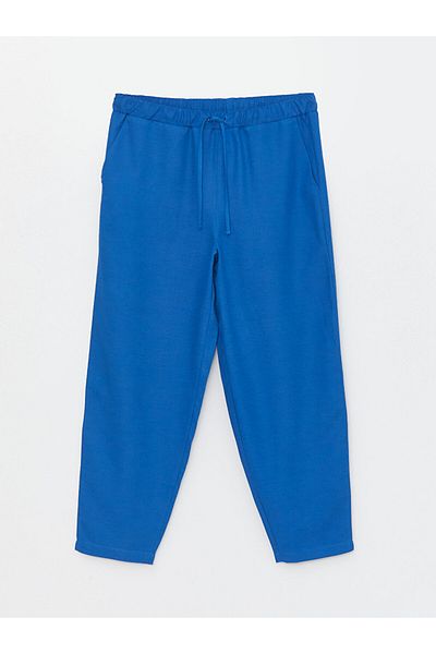 LC Waikiki Pantaloni drepți pentru femei în amestec de in, cu talie elastică
