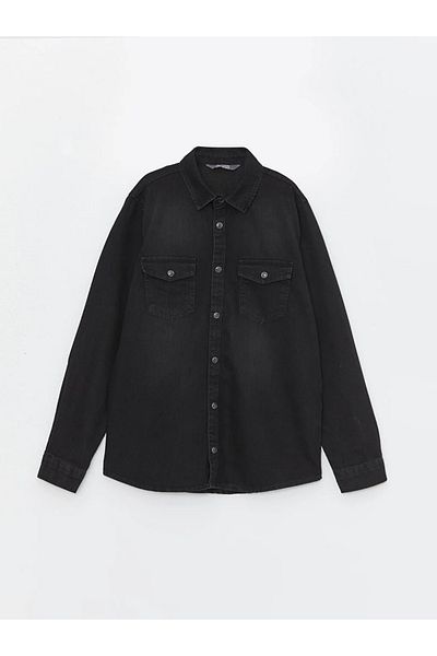 LC Waikiki Kids Basic Long Sleeve Boy's Jean Shirt