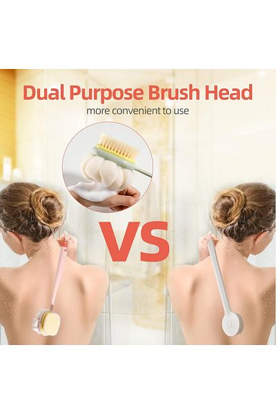 Sensoria Oneleaf Bristled Washcloth Net Body Shower Brush Skin Exfoliating Back Brush With Handle Wet Dry Pouch For Bathroom