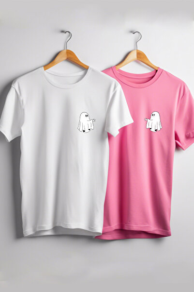 Vordevia Χαριτωμένο Ghost Lover Printed Lover Combination Tshirt για δώρο γενεθλίων/ειδικών ημερών